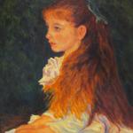 Mlle. Irene Cahen d'Anvers - oil, 20x24, after Renoir (1880)