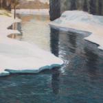 Thawing Ice - oil, 18x24, after Thaulow (1887)