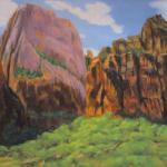 Zion Natl Park - Great White Throne and the Organ - oil, 20x24