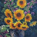 Sunflowers in a Vase - oil, 20x24